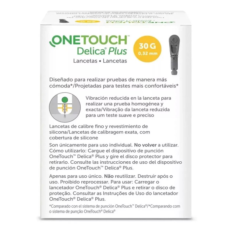 OneTouch Lancetas One Touch Delica Plus Con 100 Piezas