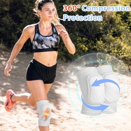 Volleyball Knee Pads, White Volleyball Knee Pads for Women Men, Soft Knee Pad for Basketball Football Dance Workout Climbing