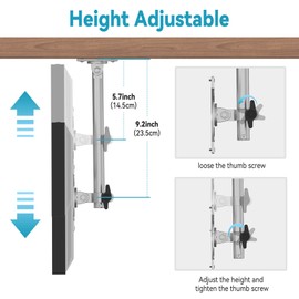 Letlar Echo Show 15 Kitchen Under-Cabinet Mount, Adjustable Height Rotatable Swivel Tilt Mount for Echo 15, Forward and Stowed Show 15 for Saving Space, Black