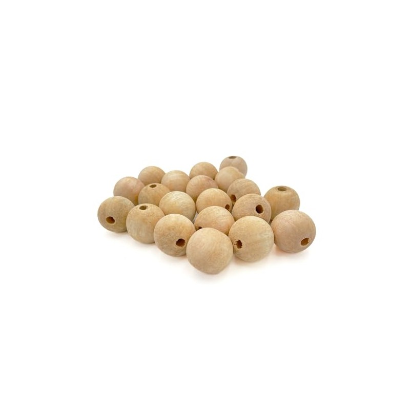 MAKRAMA Cuentas Artesanales de Madera Natural para Macrame (30mm (20pzs))