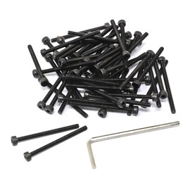iexcell 50 Pcs M3 x 40mm Thread Pitch 0.5 mm Alloy Steel 12.9 Grade Hex Socket Head Cap Screws Bolts Kit, Black Oxide Finish