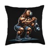 Bear Kettlebells Ourfit For Bodybuilders Weight Bodybuilding Throw Pillow