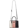 Miss Lulu Women's Medium Handbag, Three Colour Block PU Litchi