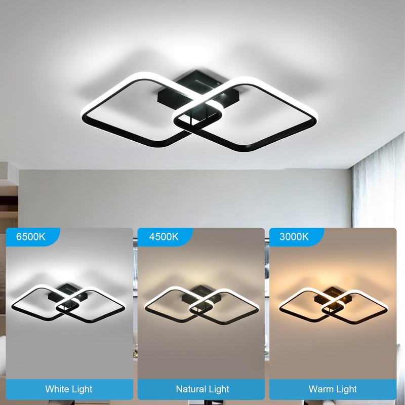 DELIPOP Modern Ceiling Light, 40W Sqaure LED Ceiling 3000k/4500k/6500k 3