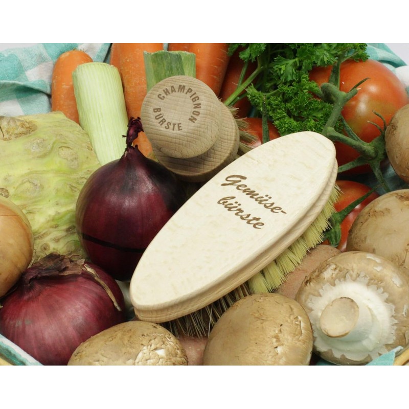 Wooden mushroom brush, vegetable cleaning brush, 100% natural product