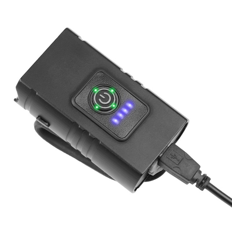 USB Rechargeable Bike Light Set with Power Display 6 Lighting
