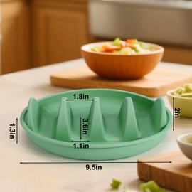 Juome Silicone Taco Holder 3 Packs - Reusable Taco Plates with Dividers, Taco Rack Holders Stand for Hard/Soft Taco Shell Holder, Taco Party Serving Tray Plates, Dishwasher & Microwave Safe