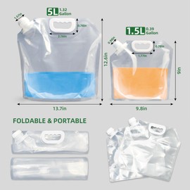 HUAYANG Pack of 6 Foldable Water Canisters, 5 L Water Container with Tight Lid, Folding Canister for Outdoor Camping