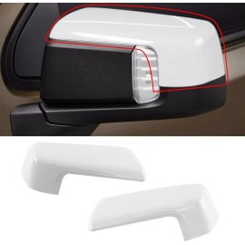 flowlight2018 Fits 2019-2024 Chevy Silverado/GMC Sierra 1500 Top Half Mirror Cover Caps White