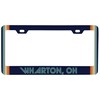 Wharton Ohio Car Metal License Plate Frame Retro Design