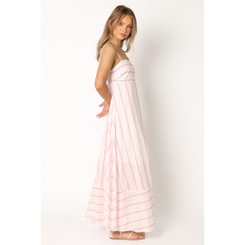 Petal & Pup Women's Seville Maxi Dress, Pink Stripe