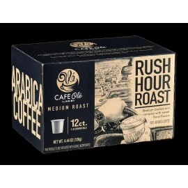 Cafe Rush hour medium roast single serve K Cups Coffee 12 Count box *FRESH*