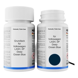 MG PRIME Autolack Lackstift Set für Volkswagen VW LA5H / 0P Deep Ocean Blue Grundlack Basislack Klarlack je 50ml