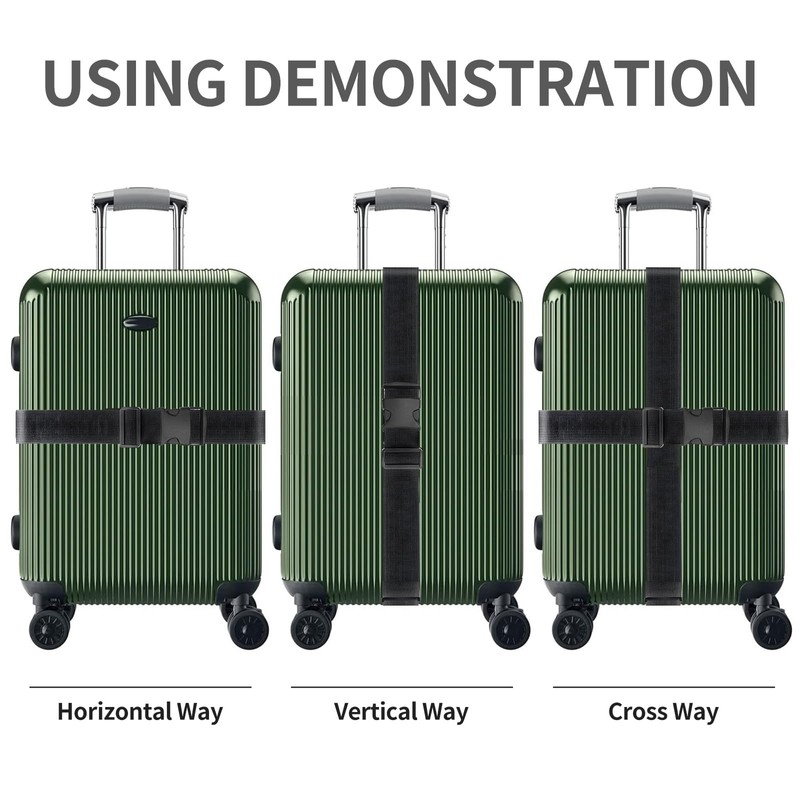 DAWNTREES Luggage Straps,4 Pack Heavy Duty Adjustable Suitcase Belt with