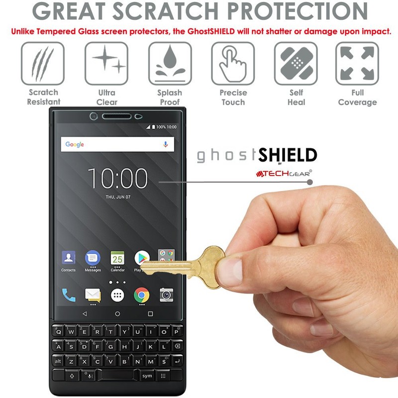 TECHGEAR Screen Protector to fit BlackBerry Key2 [ghostSHIELD Edition] Genuine