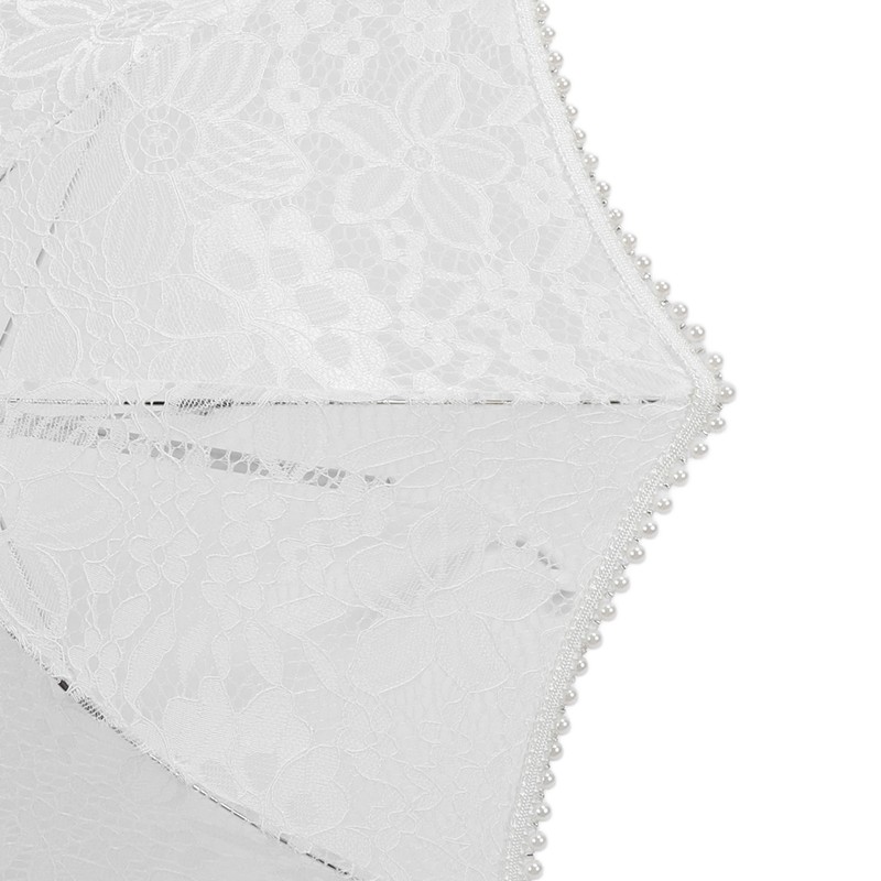 Lace Wedding Umbrella Romantic Embroidery Flower Bridal Umbrella Ergonomic Handle