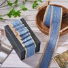 Cheriswelry 10.9 Yard Blue 2-1/4 Inch Fabric Jute Ribbon Rustic