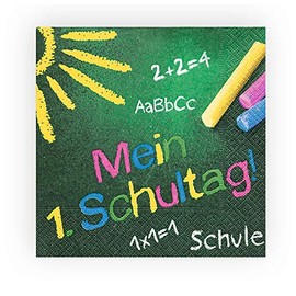 Napkins, Coloured, for School Board, School, 33 cm x 33 cm, Pack of 20