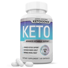 Ketogenix Keto Pills 1275MG New & Improved Formula Contains Apple Cider Vinegar Extra Virgin Olive Oil Powder Green Tea Leaf 60 Capsules