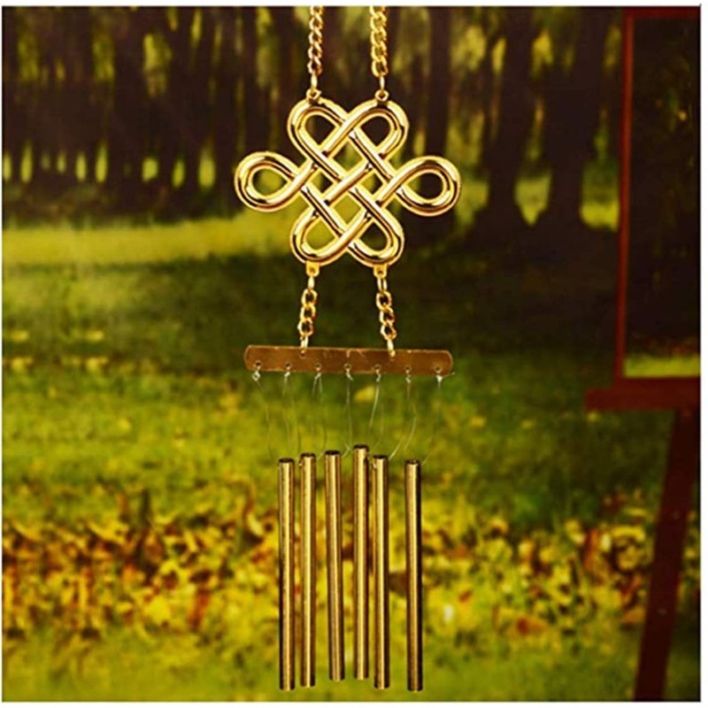 Feng Shui Goods, Copper 6 Tubes, Wind Chime, Ruyi Knot,