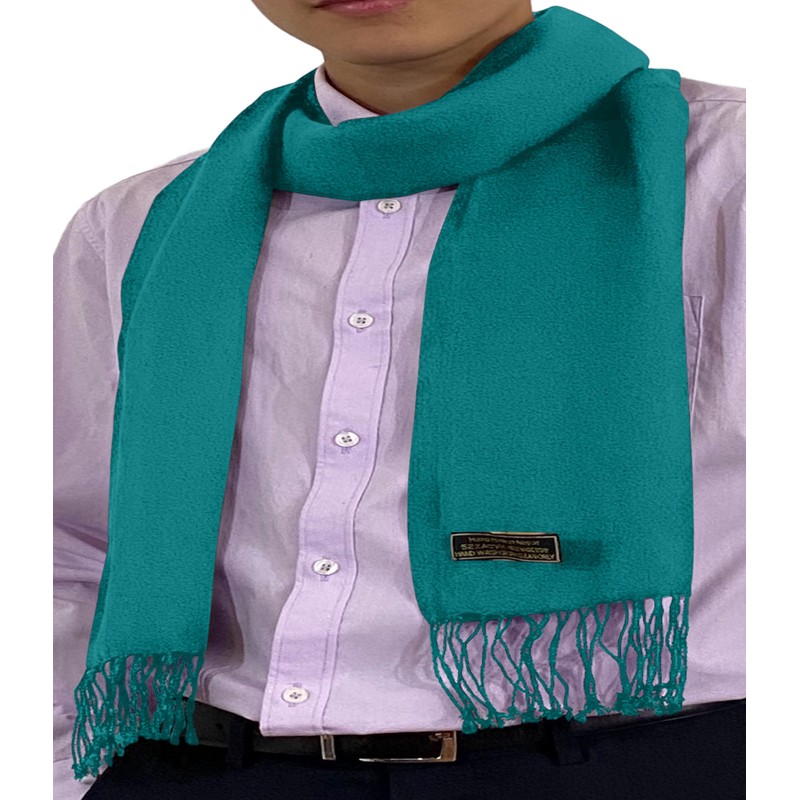 CJ Apparel Teal Green Men's Nepalese Solid Colour Fashion Scarf