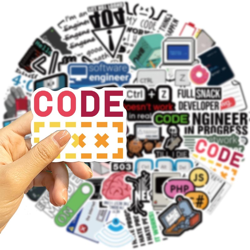 50 Pcs Programming Stickers Gifts for Kids Teens Developers Programmers