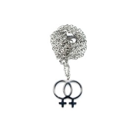 Miniblings Female Symbols Chain 45 cm Pendant Necklace Feminity Woman Pride Lesbian LGBTG+ - Original Fashion Jewellery - Link Chain Silver, Metal