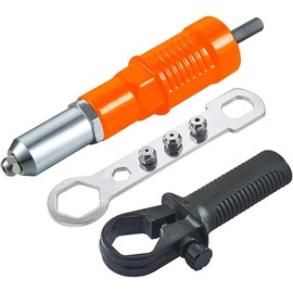 KEWAYO Rivet Pliers, Blind Rivet Adapter, 6 Pieces Rivet Attachment for Cordless Screwdriver, Heavy Rivet Gun Tool, Riveting Pliers Rivet Gun for Aluminium, Iron, Stainless Steel Sheets