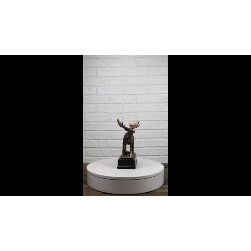 The Emperor Wild Elk Bull Moose Statue Bronze Electroplated Figurine