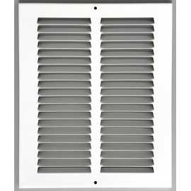 Fits 24x8 Duct Opening Stamped Steel Return Air Grille Vent Cover Grille for Sidewall and Ceiling in White Surface Dimensions: 25.75"W X 9.75"H (24" W x 8" H Duct Opening)