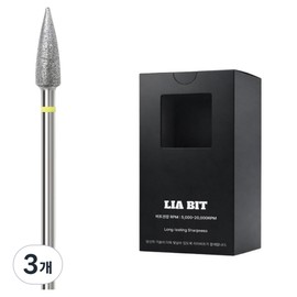 BESSIE Leabit Corn Barrel Soft XF Nail Bit, 3 Pieces, Silver / BESSIE 리아비트 콘배럴소프트 XF 네일비트, 3개, 실버