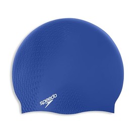 Speedo Unisex Bubble Active+ Swimming Cap, Textured Design, Hapuna Blue, One Size