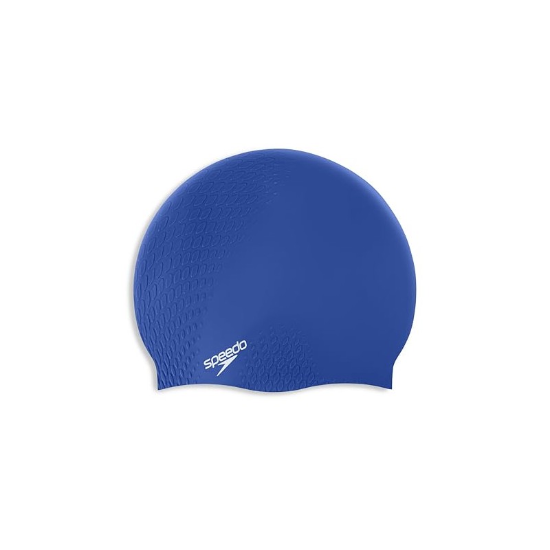 Speedo Unisex Bubble Active+ Swimming Cap, Textured Design, Hapuna Blue,