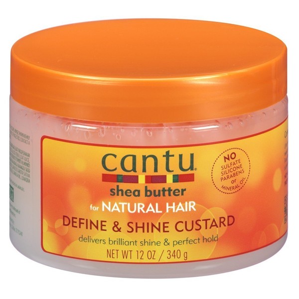 Cantu Natural Hair Define & Shine Custard 12 Ounce Jar (354ml) (3 Pack)