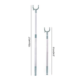Clothes Hook Pole, Pole To Reach High Hanger, Extendable From 24 Inches To 40 Inches Hanger Hooks. Ideal For Hanging Clothes At Home or In Student Dormitories (As Shown)