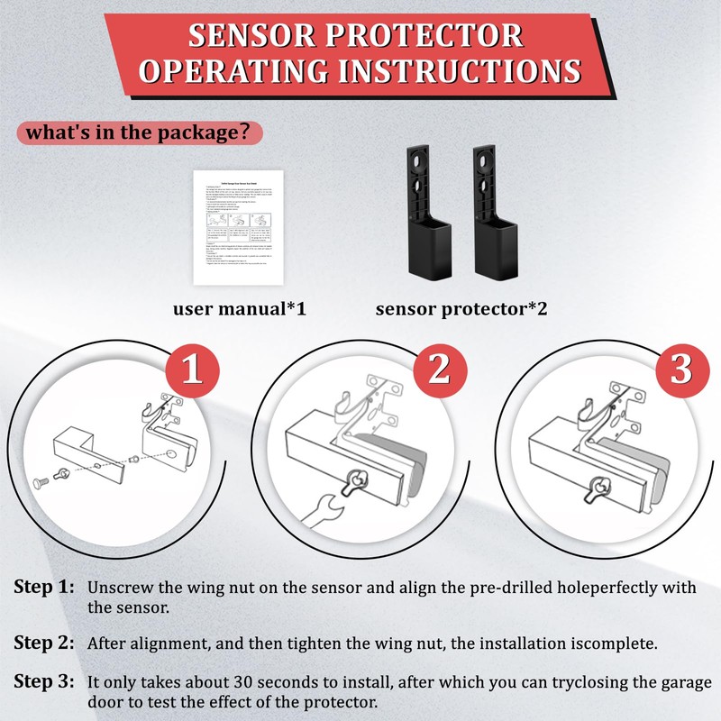 Garage Door Sensor Sun Shield Protector 2 Pack - Compatible