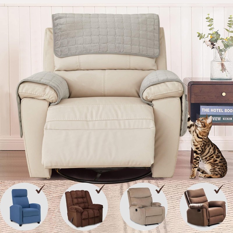 RAINPOP Sofa Armrest Cover with Side Pocket, Nonslip Armchair Cover