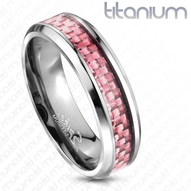 Paula & Fritz® Solid Titanium Ring Silver With Carbon P