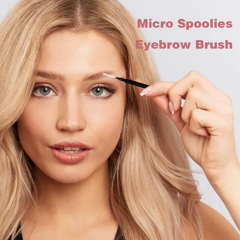 Pack of 60 Micro Eyebrow Brushes, Eyelash Brush with Cap,