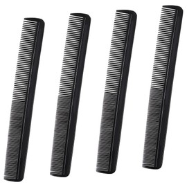 Black Portable Hair Comb for All Hair Types, All Purpose Hair Comb - 7.67 Inch, Set of 4, Fine Teeth for Thin to Medium Hair