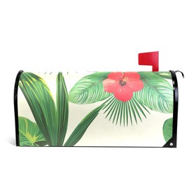 Home Garden Tropical Leaves Pattern Magnetic Mailbox Cover Standard