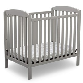 Delta Children Delta Children Emery Mini Convertible Baby Crib with 2.75-inch Mattress, Grey