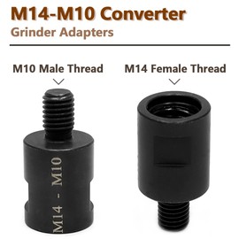Aoyswuz 6 Pcs Thread Converter M14-M10 Alloy Steel Grinding Machine Converter Extension Rod with 4 Lock nut for M14 Interface Conversion M10 Interface