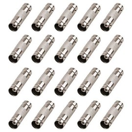 AvoDovA 20 PCS BNC Female to Female Coupler Connector Adapter, BNC Straight Connection BNC Barrel Connector, Video Line Connection F Type Adapter for CCTV Security Camera Video
