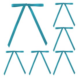 Meseey 50 Pcs 5 x 7 Inch Teal Grosgrain Ribbon Bows with Twist Tie Gift Bows for Gift Wrapping, Crafts, Parties (Teal,Width of 3/8")