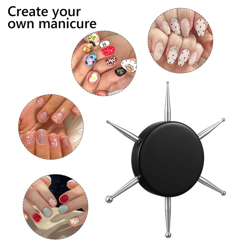 DOPENSPI 4PCS Nail Dotting Tools, 6 In 1 Circular Nail