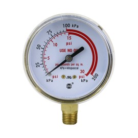 Low-Pressure Gauge for Heavy-Duty Acetylene/Propane Regulators 0-30 psi - 2.5 inches - Thread: 1/4" NPT