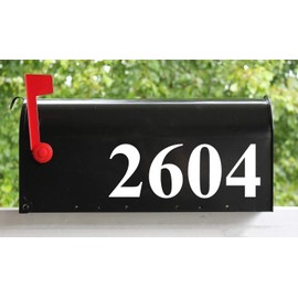 Black - Standard Mailbox or House Numbers - 1.5" Tall - Vinyl Decal - Custom Lettering Home Address Office - TNRB - Die Cut Sticker