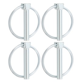 PATIKIL 2/5 x 1.97 Linch Pin, 4 Pcs Lynch Pin Assortment Kit Shaft Lock Pin Clips Hardware Pins with Ring for Farm Tractor Trailers Carriages (10x50mm)
