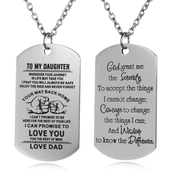 ZJFHTD Patron Saint Serenity Prayer,Catholic Confirmation Gift Dog Tag Necklace,Christian